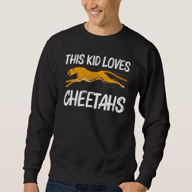 Cute Cheetah For Kids Boys African Safari Wildlife Sweatshirt (Front)