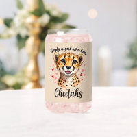 Cute Cheetah Lover Wildlife Art with Heart Accents