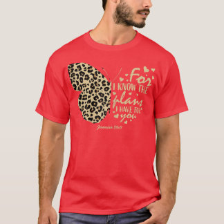 Cute Cheetah Print Butterfly Christian Religious B T-Shirt