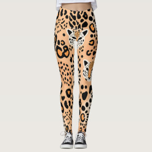 Cute Cheetah Print with Faces Leggings