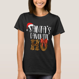 Cute Cheetah Santa's Favourite Ho Christmas T-Shirt