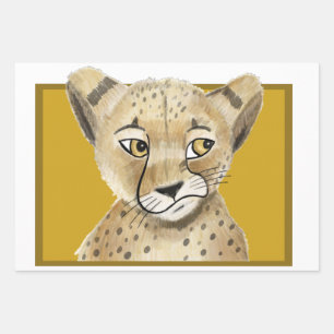Cute cheetah wrapping paper sheet