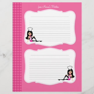 Cute Chef Art Recipe Pages for Binders #1