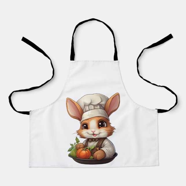 Cute Chef Bunny With Red Tomatoes Apron (Front)