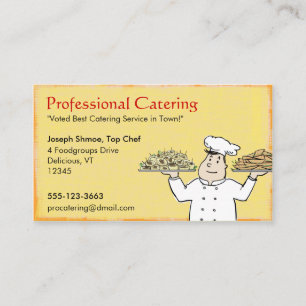 Cute Chef Cartoon Illustration   Fun Food Service Business Card