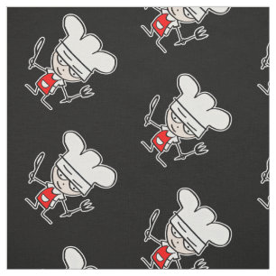 Cute chef cook cartoon pattern diy textile fabric