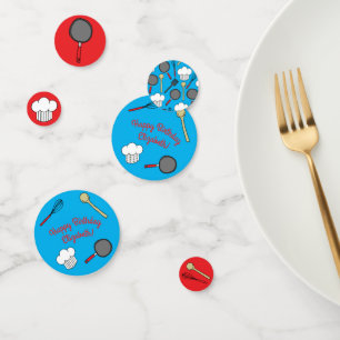 Cute Chef Cooking Kids 1st Birthday Party Confetti