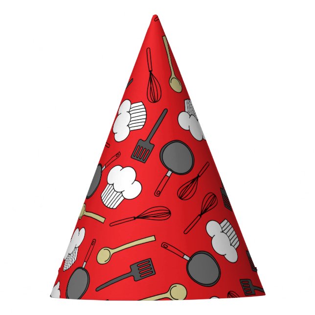 Cute Chef Cooking Kids 1st Birthday Party Hat (Front)