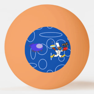Cute Chef Ducky Kazoo Blue Circles Ping Pong Ball