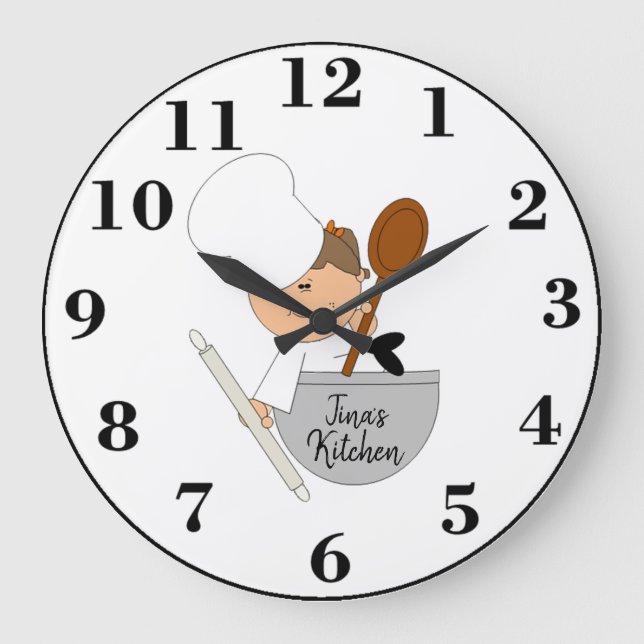 Cute Chef Large Clock (Front)
