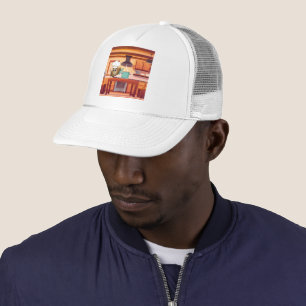 Cute Chef Owl Cooking in Kitchen Trucker Hat