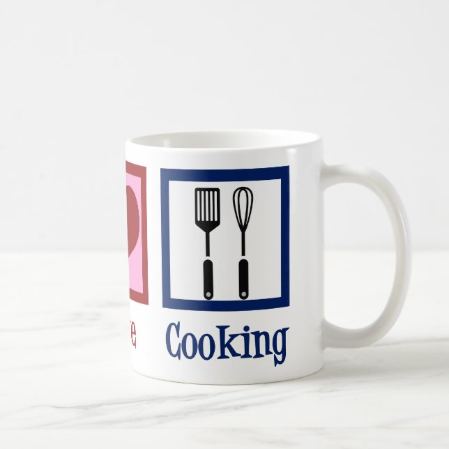 Cute Chef Peace Love Cooking Utensils Coffee Mug (Right)