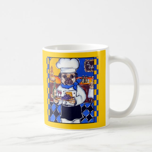Cute Chef Pug Coffee Mug (Right)