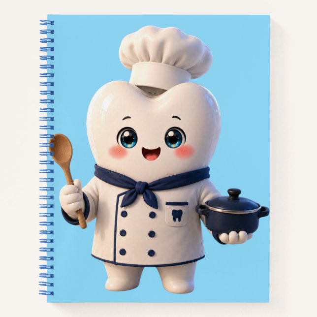 Cute Chef Tooth Character Funny Dentist Gift Noteb Notebook (Front)
