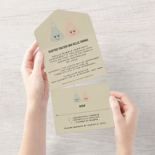 Cute Chemistry All in One Wedding Invite