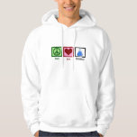 Cute Chemistry Hoodie<br><div class="desc">Peace Love Chemistry. A peace sign,  heart,  and a beaker full of chemicals. A great experiment gift for a scientist.</div>