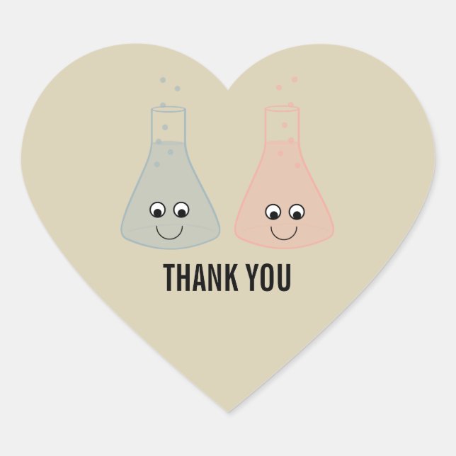 Cute Chemistry Thank You Stickers (Front)