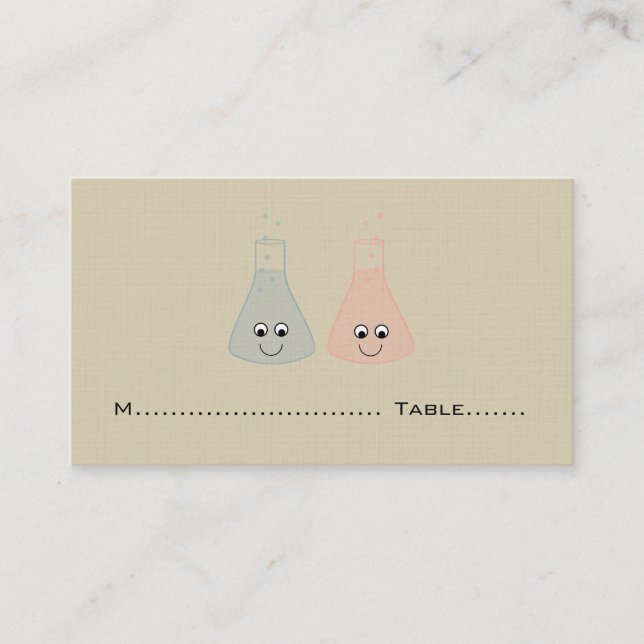 Cute Chemistry Wedding Place Cards (Front)