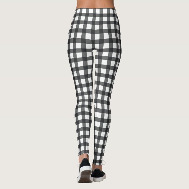 Cute Chequered Fabric Design Leggings (Back)