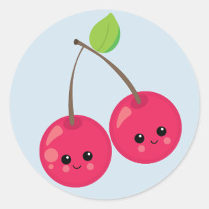 Cute Cherries Classic Round Sticker