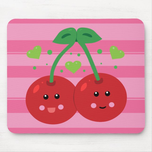 Cute Cherries Mouse Pad (Front)