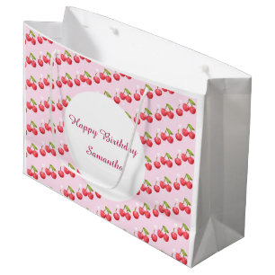 Cute Cherry 1st Birthday Party Large Gift Bag