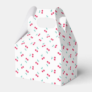 Cute Cherry Aesthetic Cherries Pattern White Favour Box