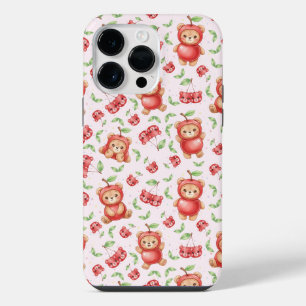 Cute Cherry Bear and Fruit Seamless Pattern iPhone 14 Pro Max Case