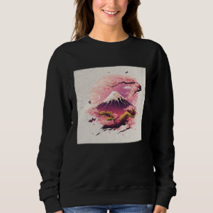 Cute Cherry Blossom Illustration Pink Women Kids   Sweatshirt