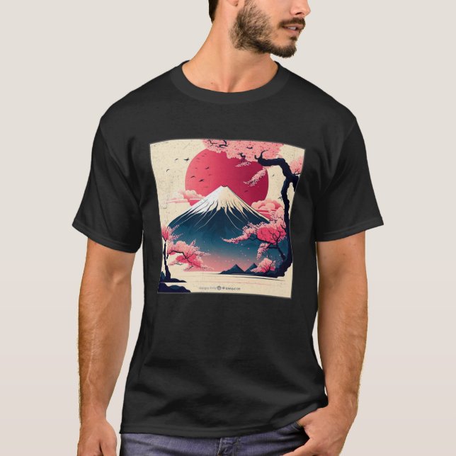 Cute Cherry Blossom Illustration Pink Women Kids T-Shirt (Front)