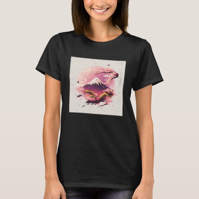 Cute Cherry Blossom Illustration Pink Women Kids   T-Shirt (Front)
