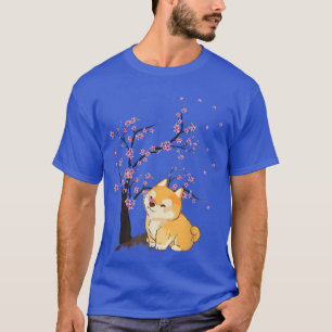 Cute Cherry Blossom Japanese Art Kawaii Shiba Inu  T-Shirt