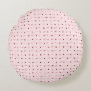 Cute Cherry Blossom Ribbon Design Round Cushion