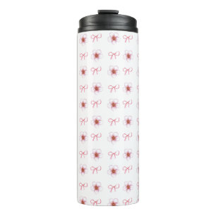 Cute Cherry Blossom Ribbon Design Thermal Tumbler
