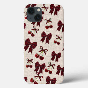 Cute Cherry & Bow Aesthetic Phone Case 🎀🍒✨