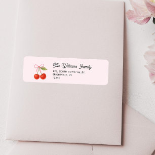 Cute Cherry Bow Coquette return address  Label
