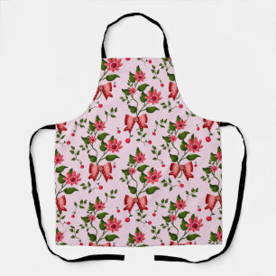 Cute Cherry Bow floral Pattern  Apron