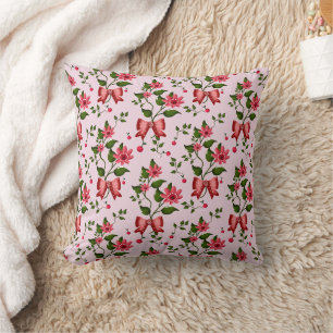 Cute Cherry Bow floral Pattern Cushion