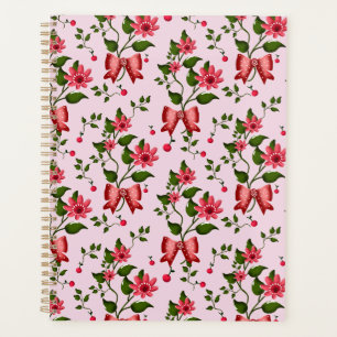 Cute Cherry Bow floral Pattern  Planner