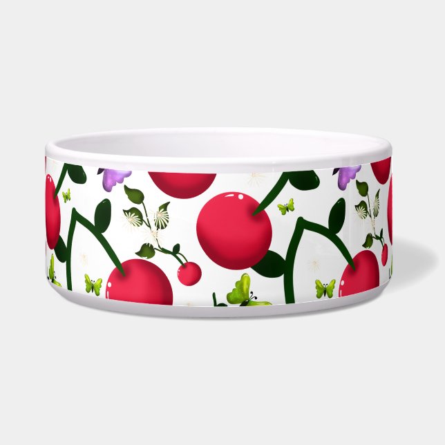 Cute Cherry Butterfly Pattern, Glossy Kawaii Fruit (Front)