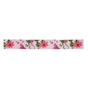 Cute Cherry Butterfly Pattern, Glossy Kawaii Fruit Satin Ribbon