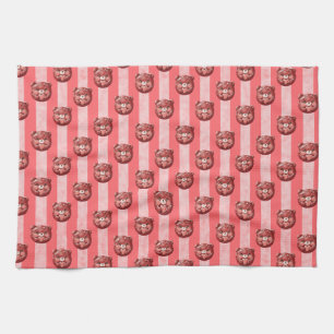 Cute Cherry Chocolate Teddy Bear Tea Towel