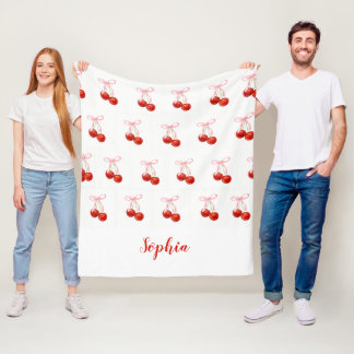 Cute Cherry Coquette Blanket - custom name