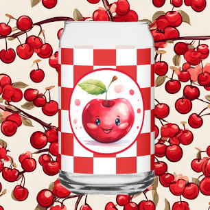 Cute cherry fruit lovers kitchen can glass