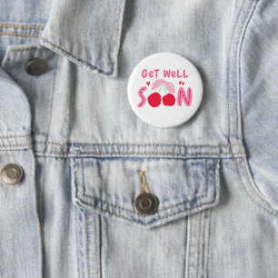 Cute Cherry Get Well Soon 6 Cm Round Badge