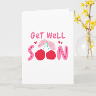Cute Cherry Get Well Soon Card