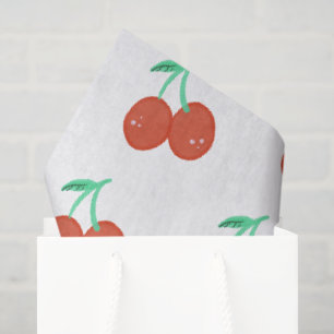 Cute Cherry Hand Drawn Sweet Birthday Red Tissue Paper