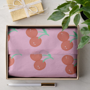 Cute Cherry Hand Drawn Sweet Birthday Red Tissue Paper