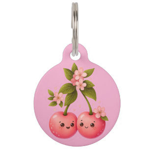 Cute Cherry Love Sticker Pet Tag