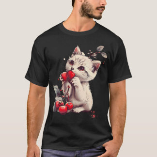 Cute Cherry Lover Cherry Fruit Motif Artwork T-Shirt